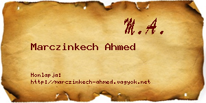 Marczinkech Ahmed névjegykártya